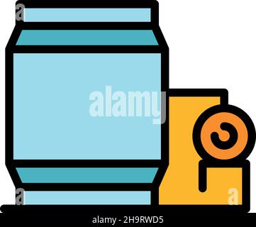 Pool water pump icon. Outline pool water pump vector icon color flat isolated Stock Vector