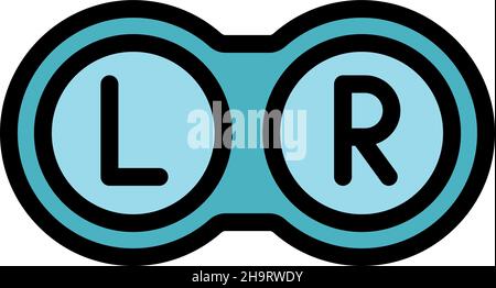 Optical test icon. Outline optical test vector icon color flat isolated Stock Vector