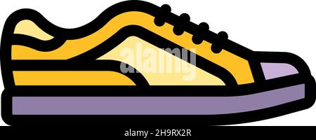 Rap sneakers icon. Outline rap sneakers vector icon color flat isolated Stock Vector