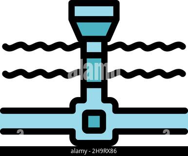 Pool clean system icon. Outline pool clean system vector icon color flat isolated Stock Vector