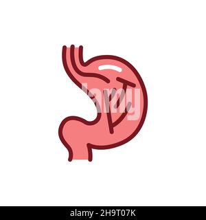 Endoscopy line icon. Isolated vector element. Stock Vector