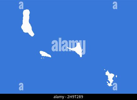 Comoro Islands map, blue background, blank Stock Photo