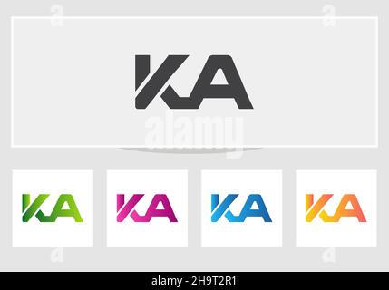 Initial Letter KA Logo Design Template. KA logo design Stock Vector