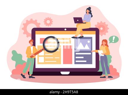 Tiny people testing Stock Vector