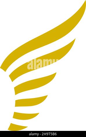 Bird wing. Golden phoenix feathers. Elegant simple design Stock Vector