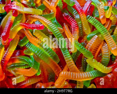 Background from multicolored chewing candies of different forms Stock Photo