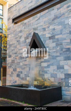 Milan, Lombardy, Italy - December 07 2021: Monument to italian president Sandro Pertini, designed by architect Aldo Rossi Stock Photo