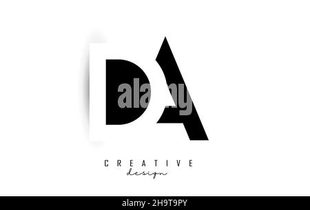 Letters AD Logo with black and white negative space design. Letters A and D with geometric and typography. Creative Vector Illustration with letters. Stock Vector