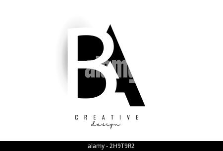 Letters AB Logo with black and white negative space design. Letters A and B with geometric and typography. Creative Vector Illustration with letters. Stock Vector