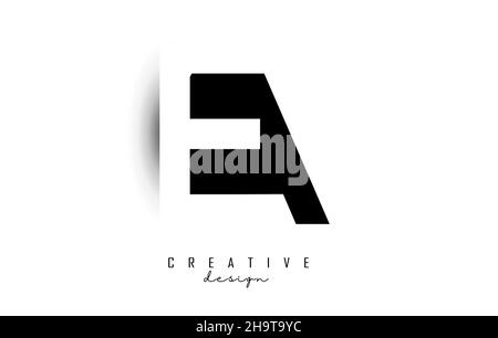 Letters AE Logo with black and white negative space design. Letters A and E with geometric and typography. Creative Vector Illustration with letters. Stock Vector