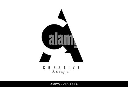 Letters AC Logo with black and white negative space design. Letters A and C with geometric and typography. Creative Vector Illustration with letters. Stock Vector
