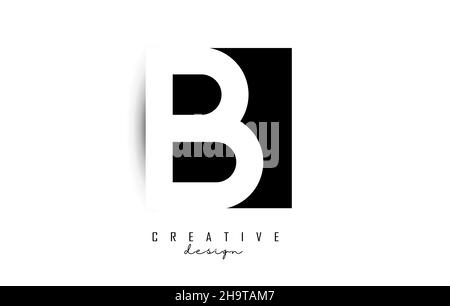 Letters BI Logo with black and white negative space design. Letters B and I with geometric typography. Creative Vector Illustration with letters. Stock Vector