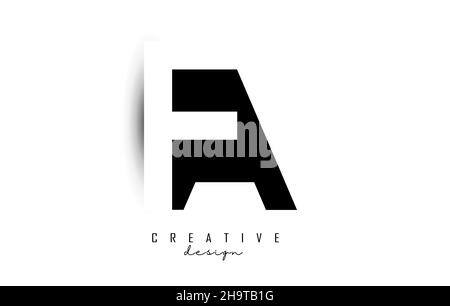 Letters AF Logo with black and white negative space design. Letters A and f with geometric and typography. Creative Vector Illustration with letters. Stock Vector
