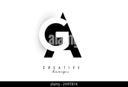 Letters AG Logo with black and white negative space design. Letters A and G with geometric and typography. Creative Vector Illustration with letters. Stock Vector