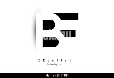 Letters Bf Logo with black and white negative space design. Letters B and f with geometric typography. Creative Vector Illustration with letters. Stock Vector