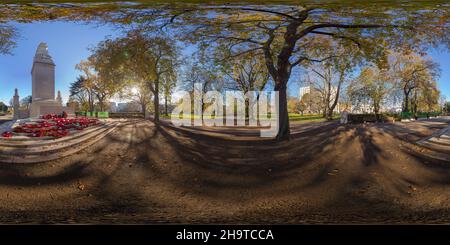 360 degree panoramic view of Southampton Cenotaph in Watts Park was the first of many designed by Sir Edwin Lutyens as a memorial to those killed in the First World War