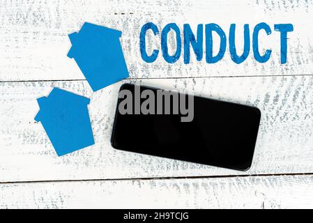 Inspiration showing sign Conduct. Business approach manner in which an organization or activity is managed or directed Contacting Buyers And Investors Stock Photo