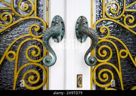 Brass door knob in Ghent/Belgium Stock Photo