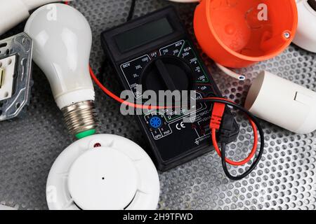 Installation of a new fire alarm system, smart home Stock Photo