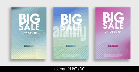 Dynamic modern fluid mobile for flash sale banners. Sale banner template design Stock Vector
