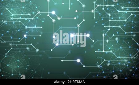 green Abstract technology circuit board, Vector background. Stock Vector