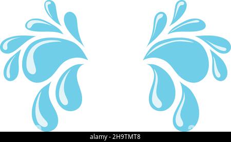 Teardrop. Character cries, falling tierdrops, vector illustration isolated on white background Stock Vector
