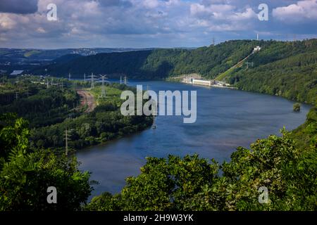 '29.07.2021, Germany, North Rhine-Westphalia, Hagen - The Hengsteysee is a reservoir in the course of the Ruhr between the cities of Hagen, Dortmund a Stock Photo