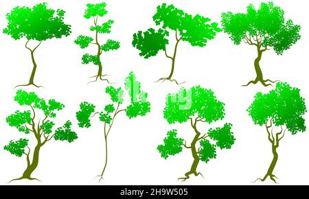 vector trees isolated on white background Stock Vector