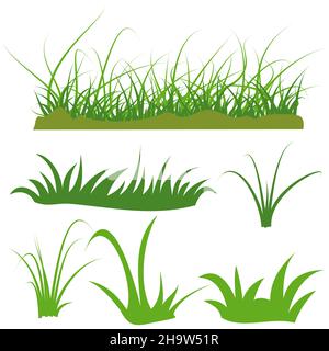 vector grass isolated on white background Stock Vector
