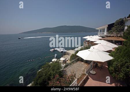 Istanbul Prince Island Sedef (Turkish: Sedef Adasi) Coastline in Istanbul, Turkey. Stock Photo