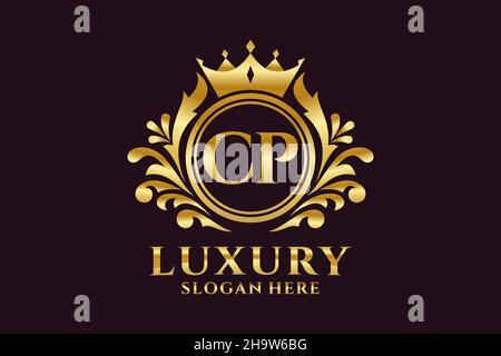 CP Letter Royal Luxury Logo template in vector art for luxurious branding projects and other vector illustration. Stock Vector