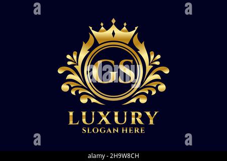 GS Letter Royal Luxury Logo template in vector art for luxurious branding projects and other vector illustration. Stock Vector