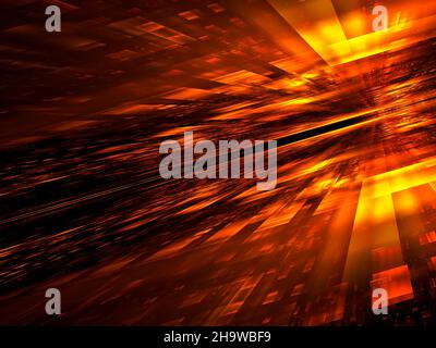 Blurred golden fractal background - abstract 3d illustration Stock Photo