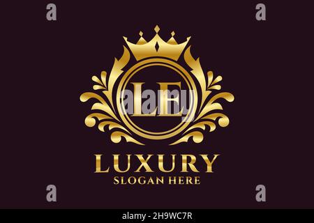 LE Letter Royal Luxury Logo template in vector art for luxurious ...