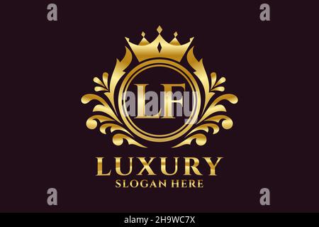 LF Letter Royal Luxury Logo template in vector art for luxurious ...
