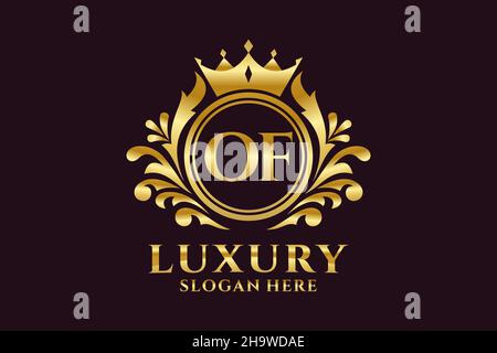 OF Letter Royal Luxury Logo template in vector art for luxurious branding projects and other vector illustration. Stock Vector