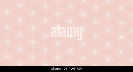 Floral pattern seamless with geometric design. Elegant of white circle lines overlapping on pink background Stock Vector