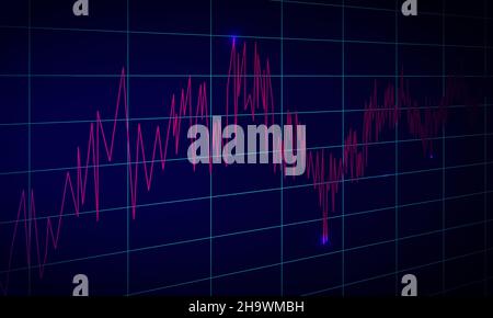 Exciting stock market chart with 3d view. Futuristic and technology effect., design with simple design and template vector. Business background. Digit Stock Photo