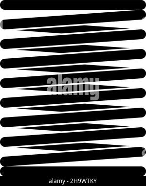 Cylindrical black coil. Spiral metal spring icon Stock Vector