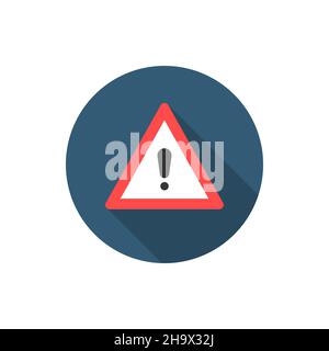 Attention sign vector icon symbol, flat design, long shadow, eps10 Stock Vector