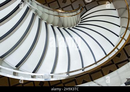 abstract shot of marble and terrazzo stairs Stock Photo