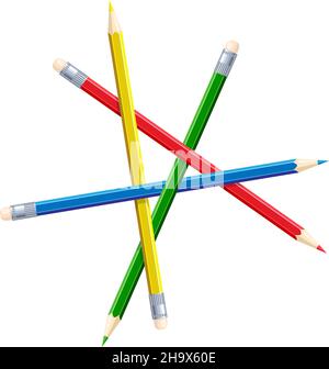 Impossible figure from pencils. Vector illustration. Stock Vector