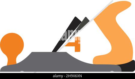 Icon Of Jack-plane. Flat Color Design. Vector Illustration. Stock Vector