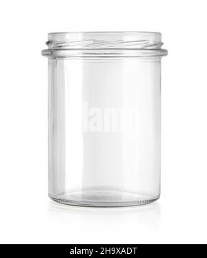 empty glass jar isolated on white with clipping path Stock Photo