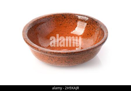 clay plate isolated on a white background Stock Photo