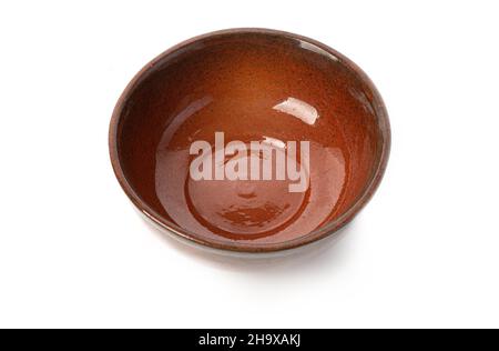 clay plate isolated on a white background Stock Photo