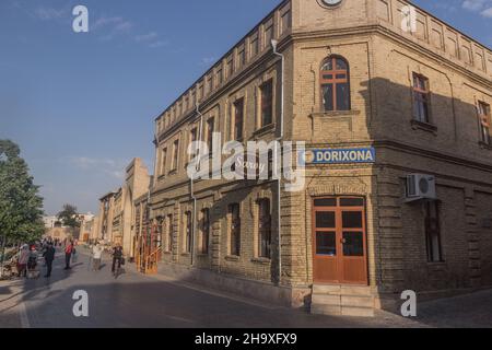 BUKHARA, UZBEKISTAN - APRIL 30, 2018: Old buildings in the center of Bukhara, Uzbekistan Stock Photo