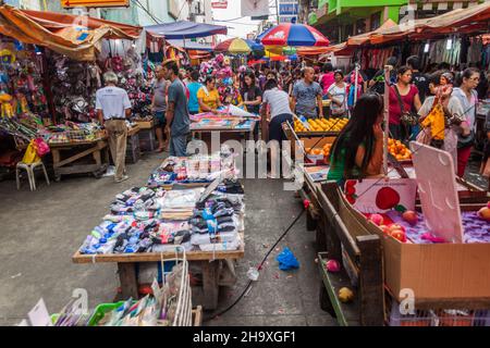 MANILA, PHILIPPINES - JANUARY 27, 2018: View of Quiapo market in Manila Stock Photo