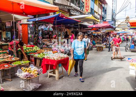 MANILA, PHILIPPINES - JANUARY 27, 2018: View of Quiapo market in Manila Stock Photo