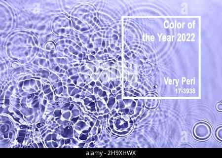 Trendy Color of year 2022. Abstract transparent liquid background with concentric circles Stock Photo